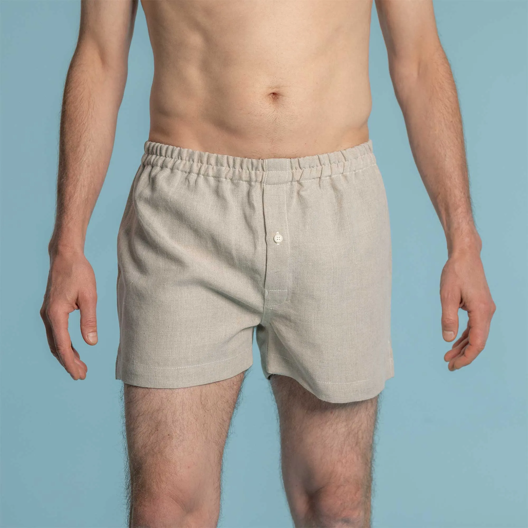 JOEY V2 Organic Elastic Edition 100% Organic Hemp Boxer Shorts (Nut Button, Organic Elastic, OC Thread, Plastic-free, Synthetics-free) (100% Biodegradable)