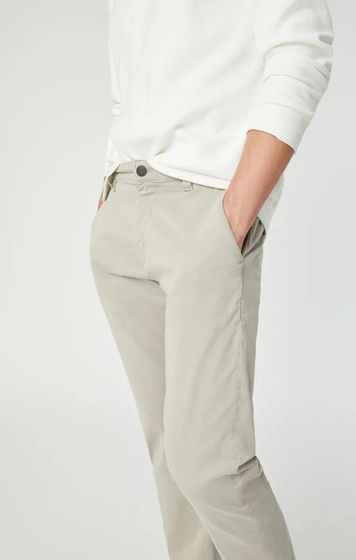 JOHNNY SLIM LEG CHINO IN STONE GREY SATEEN