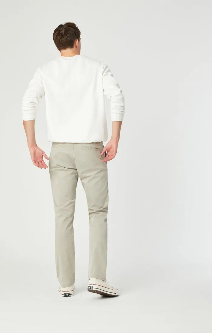 JOHNNY SLIM LEG CHINO IN STONE GREY SATEEN