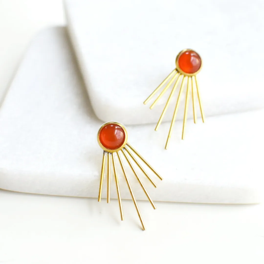 Judy Carnelian Jacket Earrings