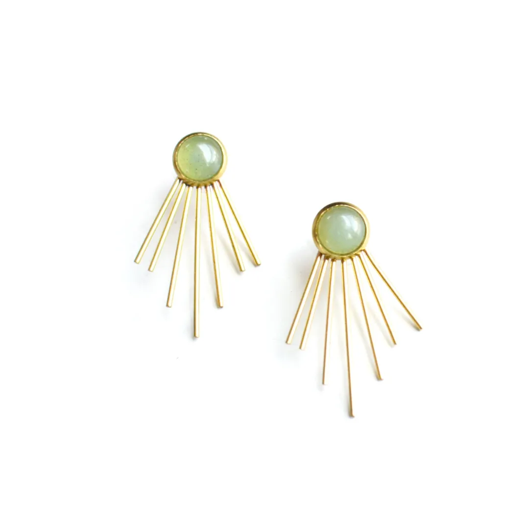 Judy Green Aventurine Jacket Earrings