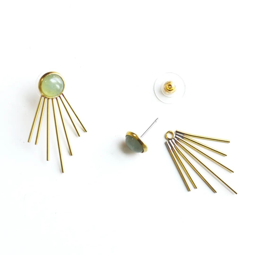 Judy Green Aventurine Jacket Earrings