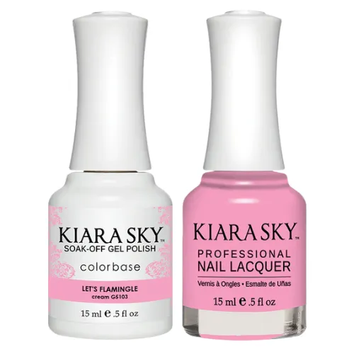 Kiara Sky All-in-One Gel   Polish Duo - 5103 Let's Flamingle