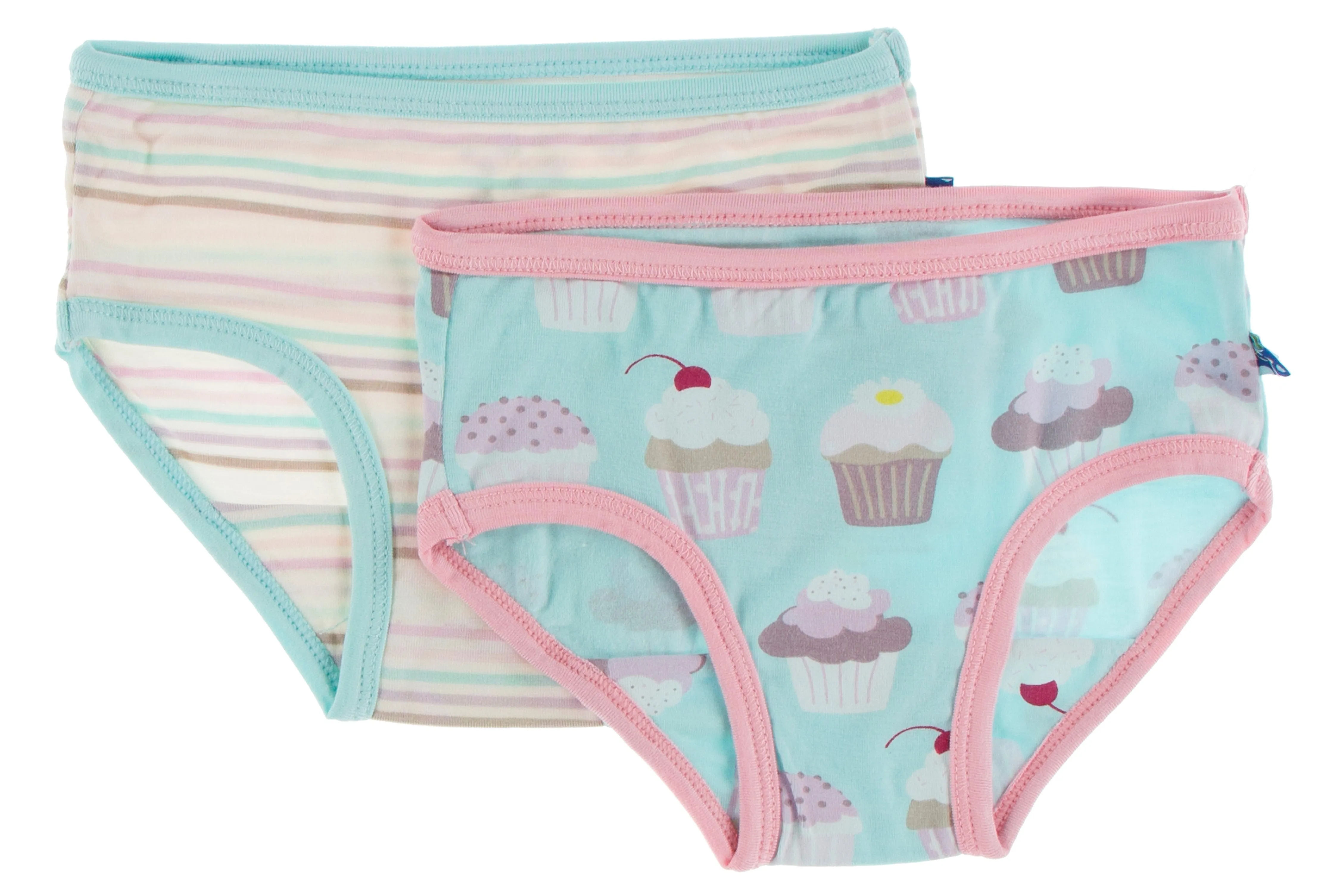 KicKee Pants Summer Sky Cupcakes & Cupcake Stripe Underwear Set