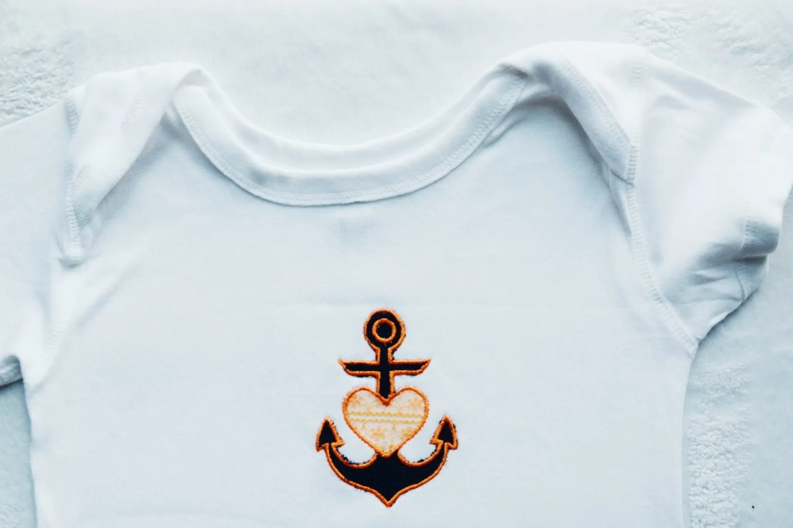 Kids Orange & Navy Blue Anchor T-shirt