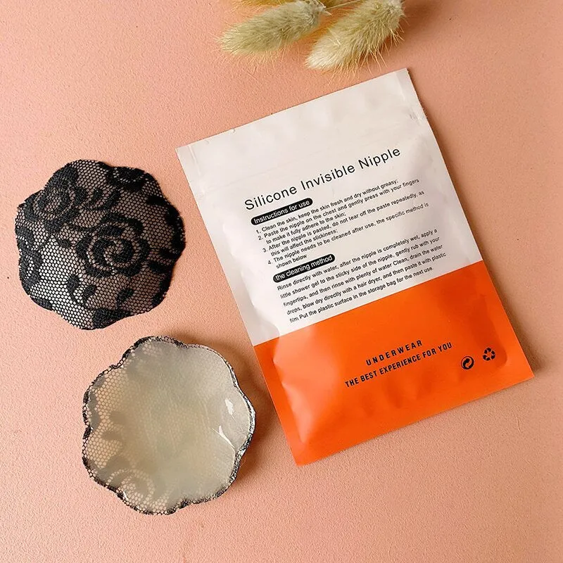 Lace silicone anti-bumps breast paste, invisible and seamless sexy anti-glare wedding breast paste