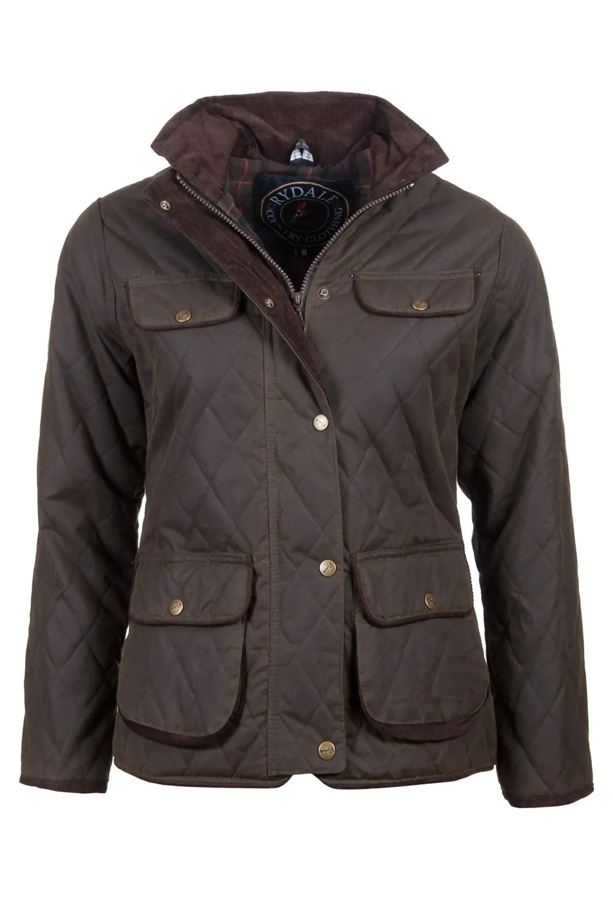 Ladies Diamond Quilted Wax Jacket