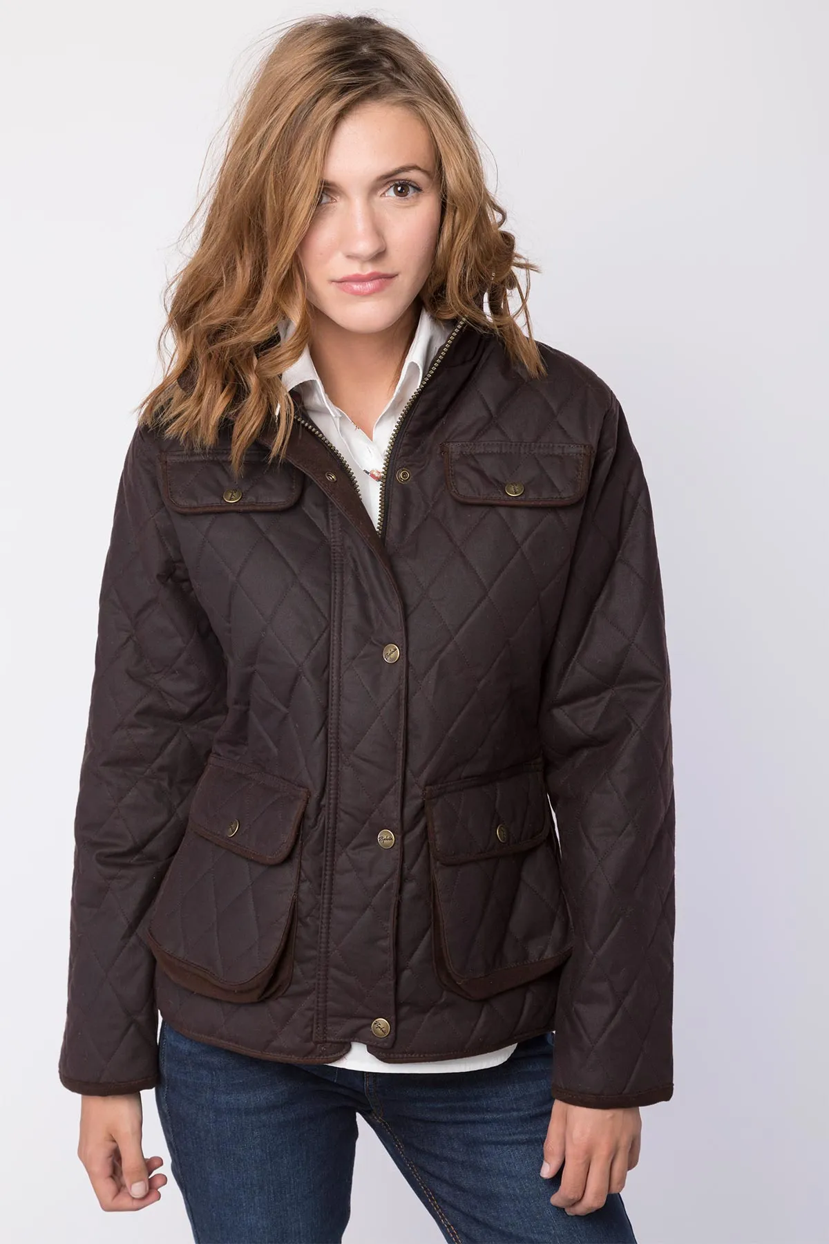 Ladies Diamond Quilted Wax Jacket