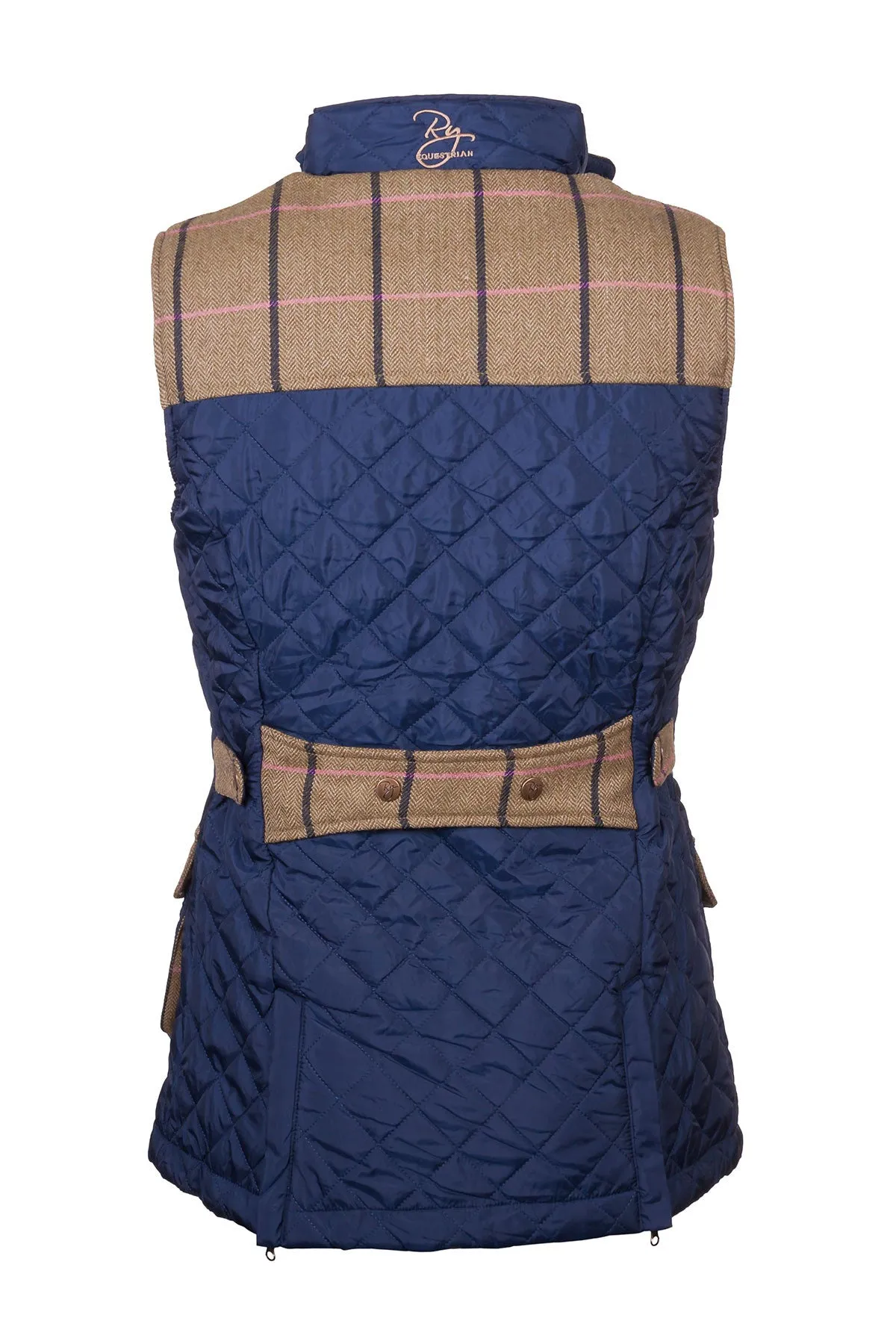 Ladies Tweed Trim Quilted Waistcoat