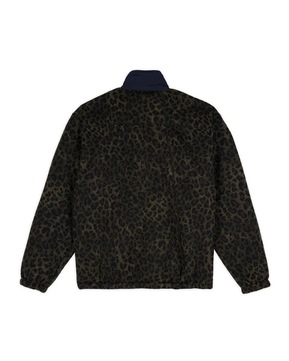 Leopard Reverse Sherpa Jacket - Olive