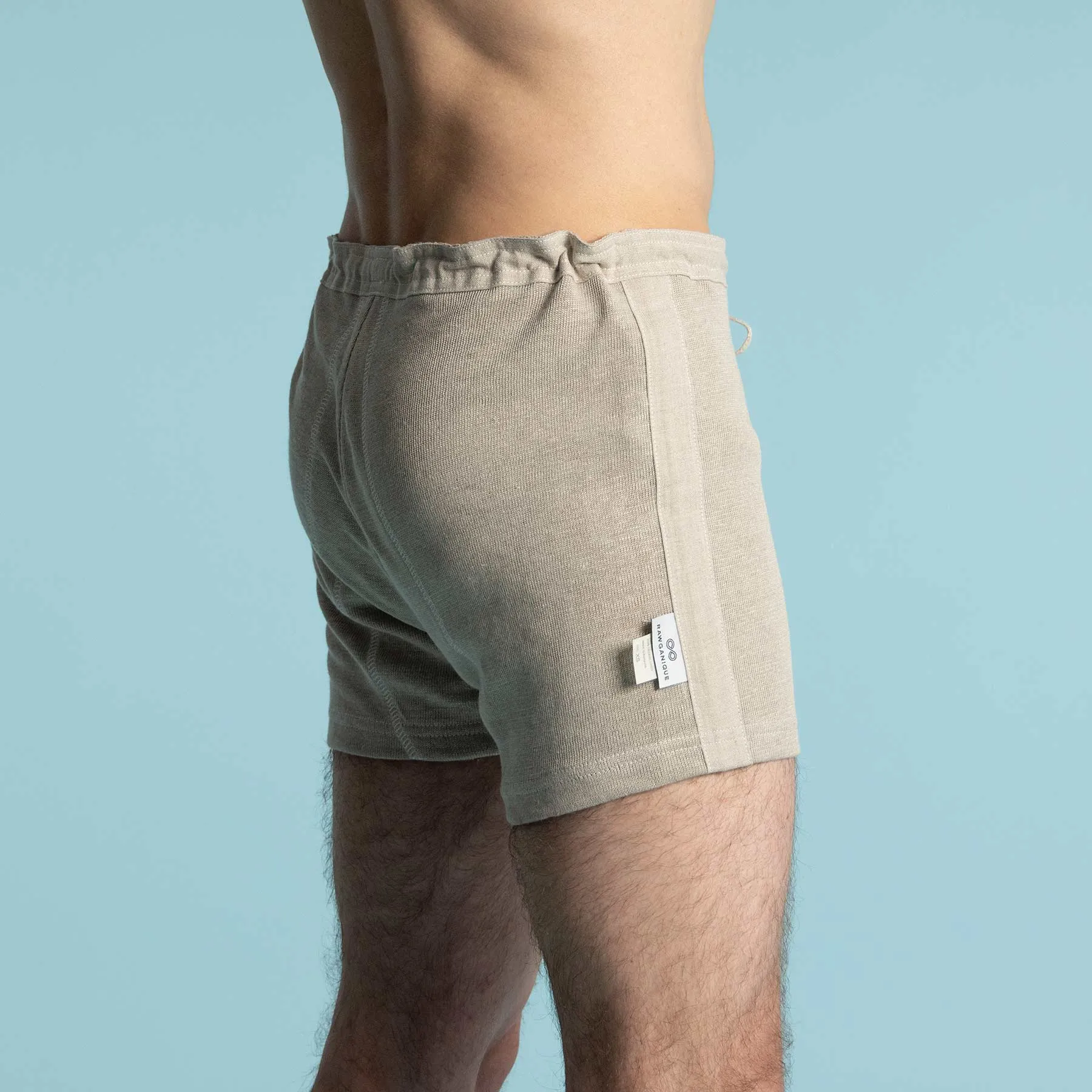 LISZT Elastic-free 100% Organic Linen Knit Boxers (Latex-Free; OC Thread; Polyester-free; Plastic-free; Dye-free) (100% Biodegradable)