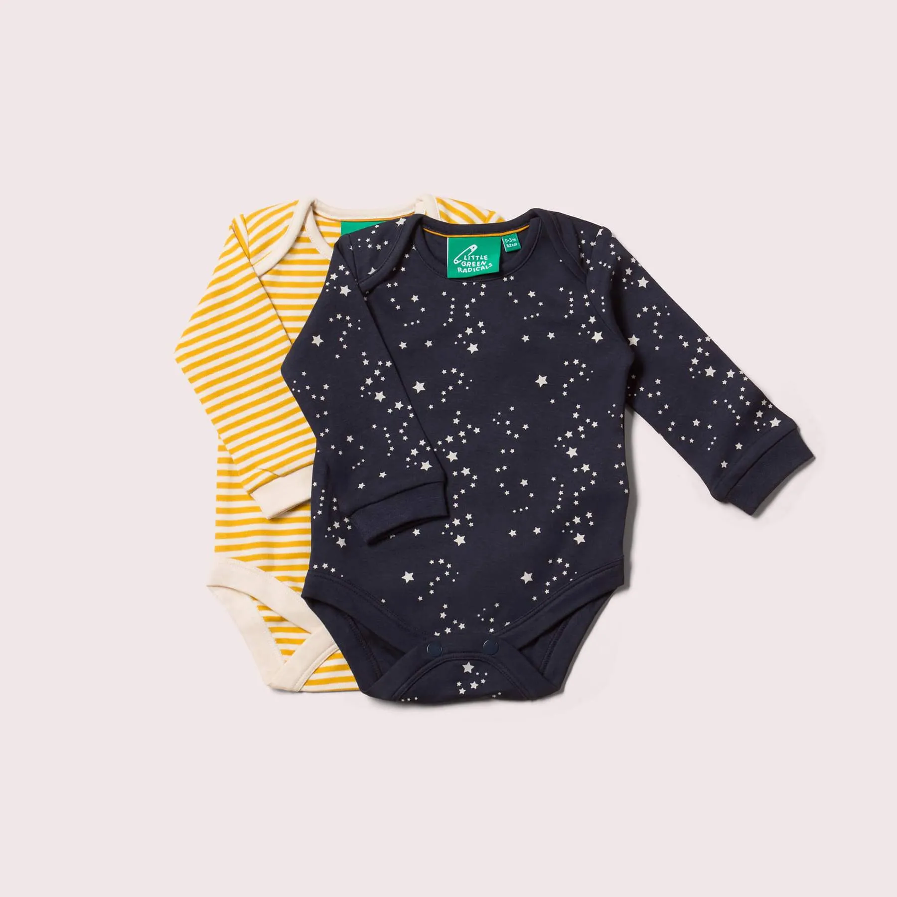 Little Green Radicals Starry Night 2-Pack Bodysuit Set (0-24mths)