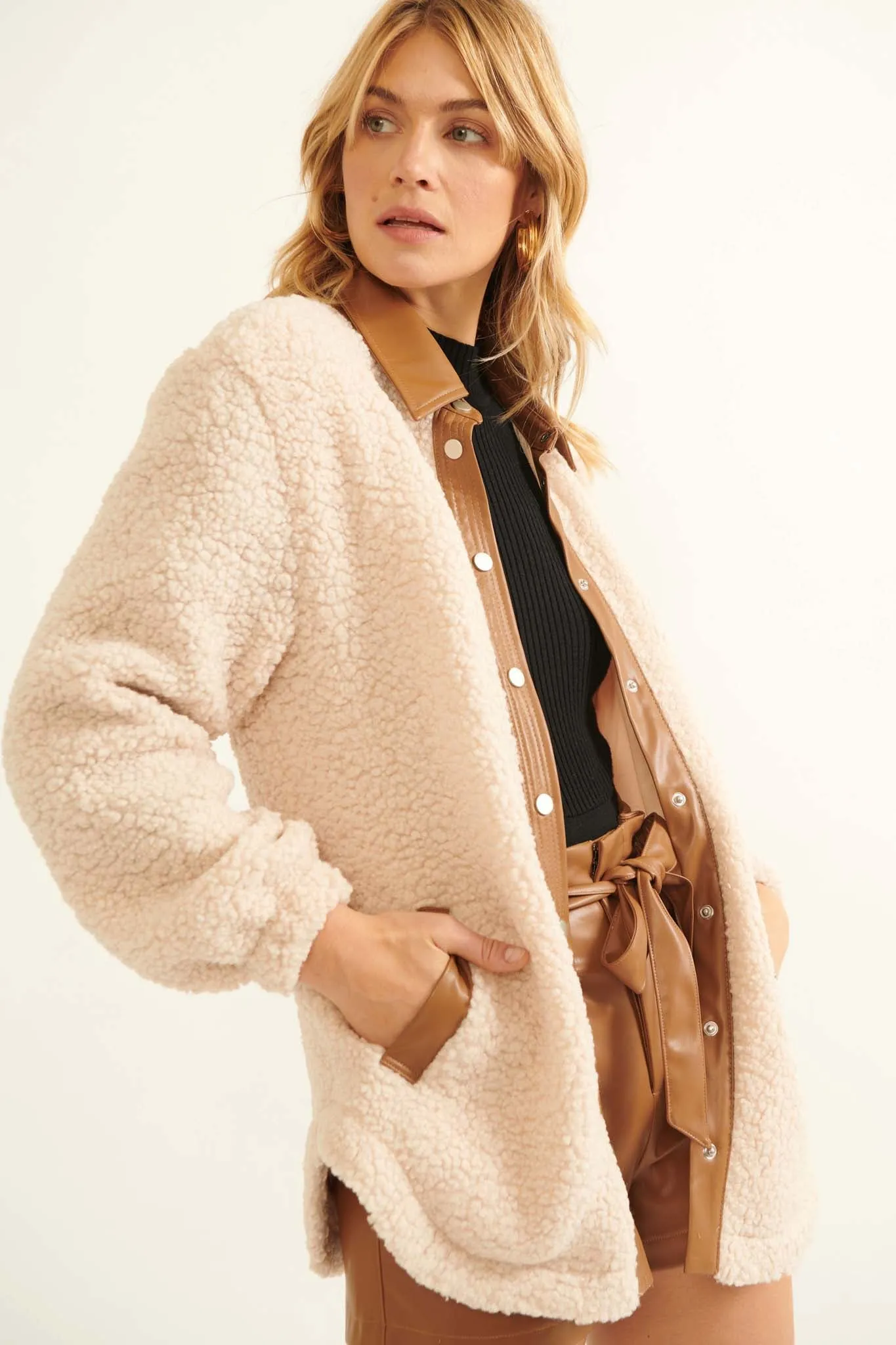 Little Lamb Faux Shearling Shacket