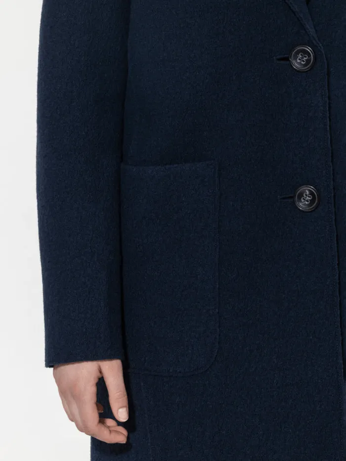 Luisa Cerano Wool Blazer Coat In Midnight Blue 408945 3680 Col 0265