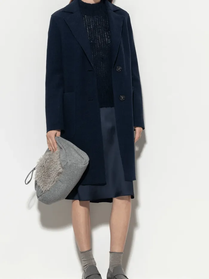 Luisa Cerano Wool Blazer Coat In Midnight Blue 408945 3680 Col 0265