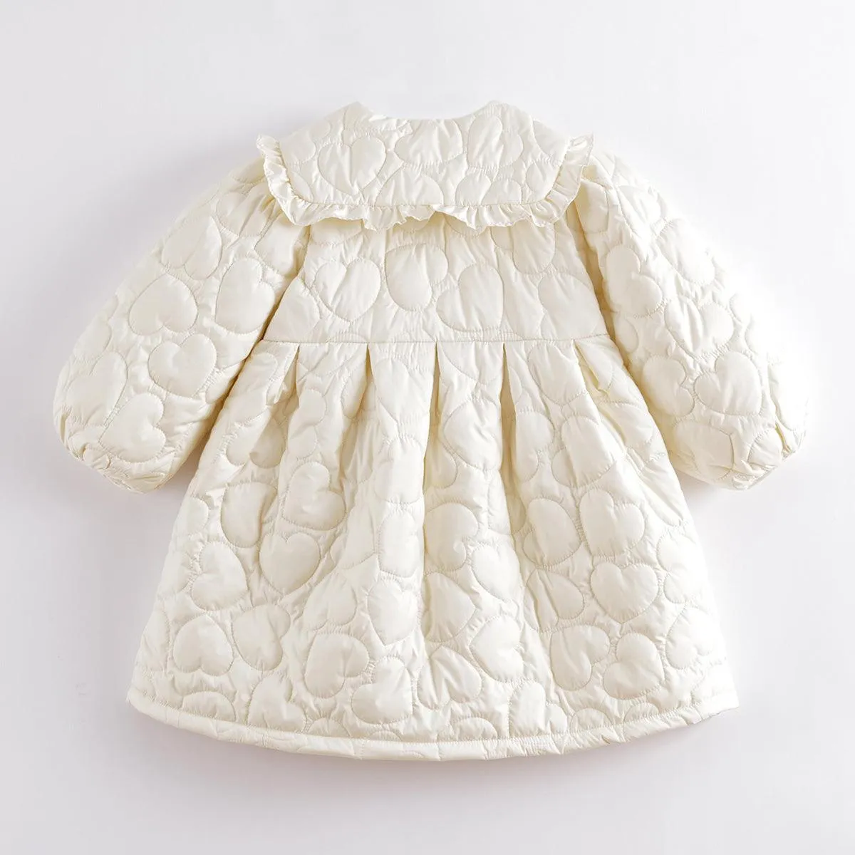 MARC & JANIE Girls Lace Peter Pan Collar Quilted Coat 221588