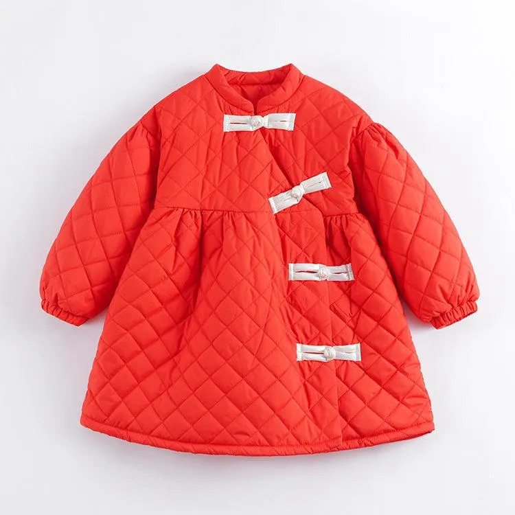 MARC & JANIE Girls New Year Frog Closure Quilted Coat 221591