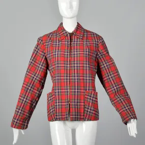 Medium 1940s Red Plaid Jacket