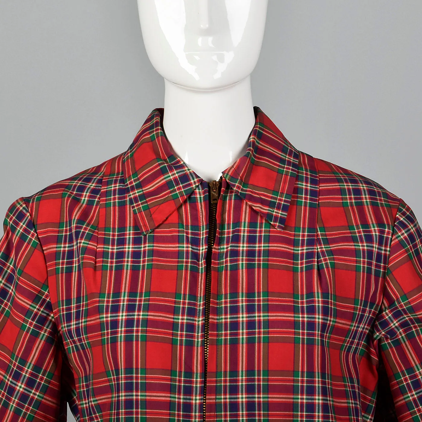 Medium 1940s Red Plaid Jacket