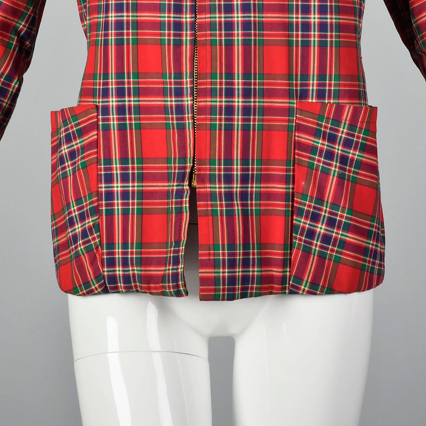 Medium 1940s Red Plaid Jacket