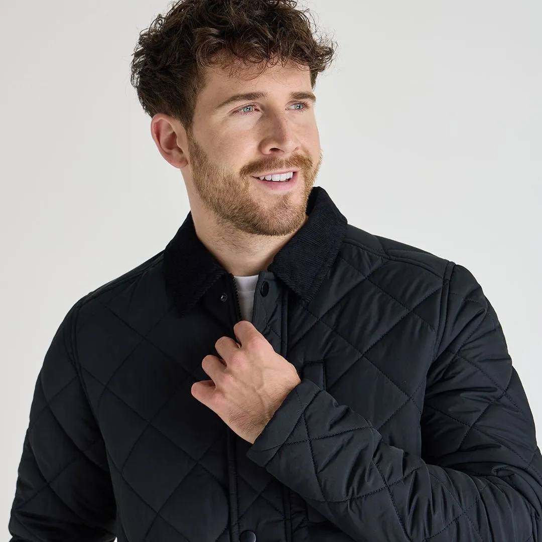 Mens Black Quilted Coat