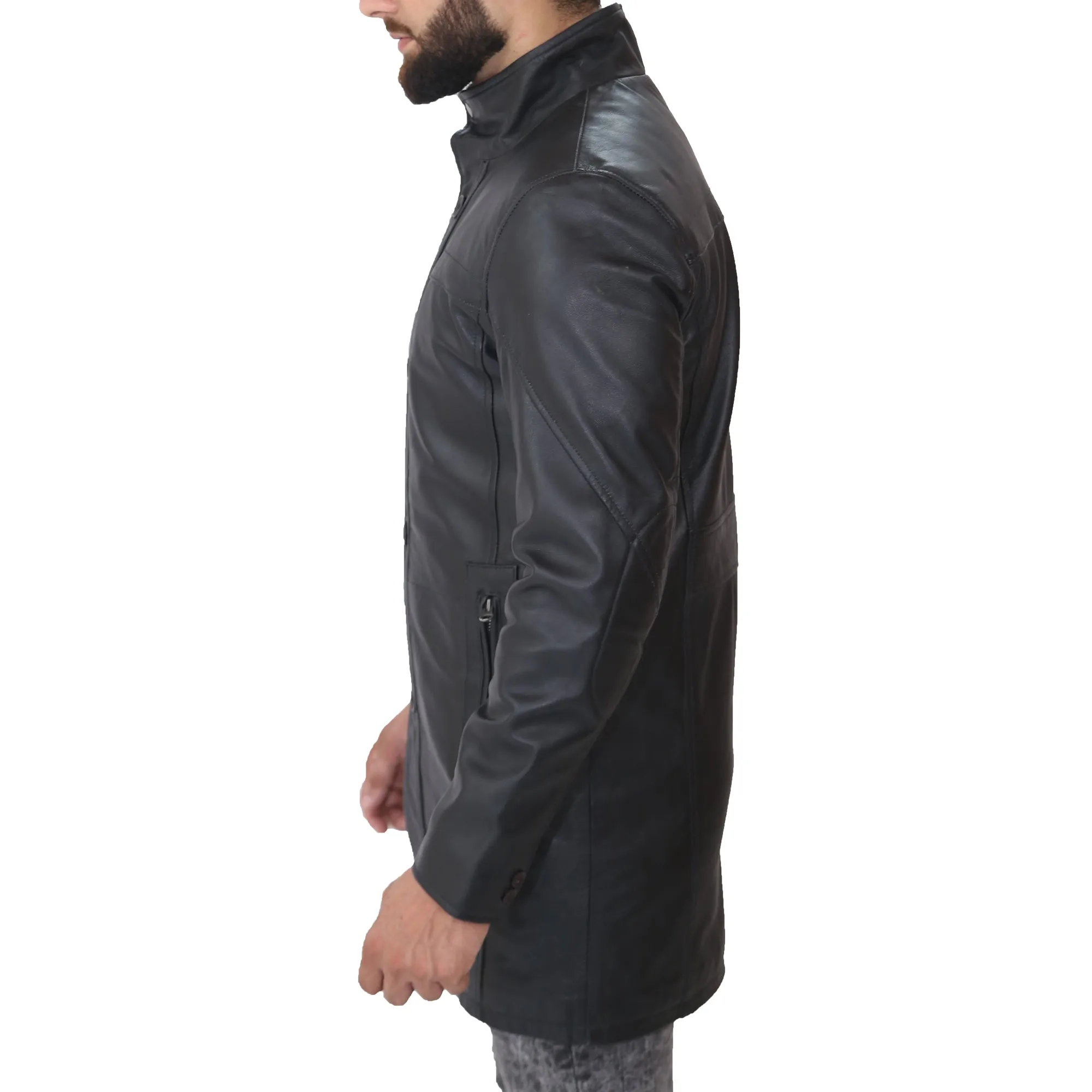 Men's Black Trench Coat