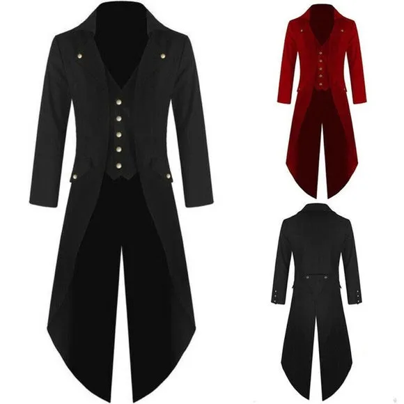 Men's Red Merlot Steampunk Victorian Inspired Tailcoat