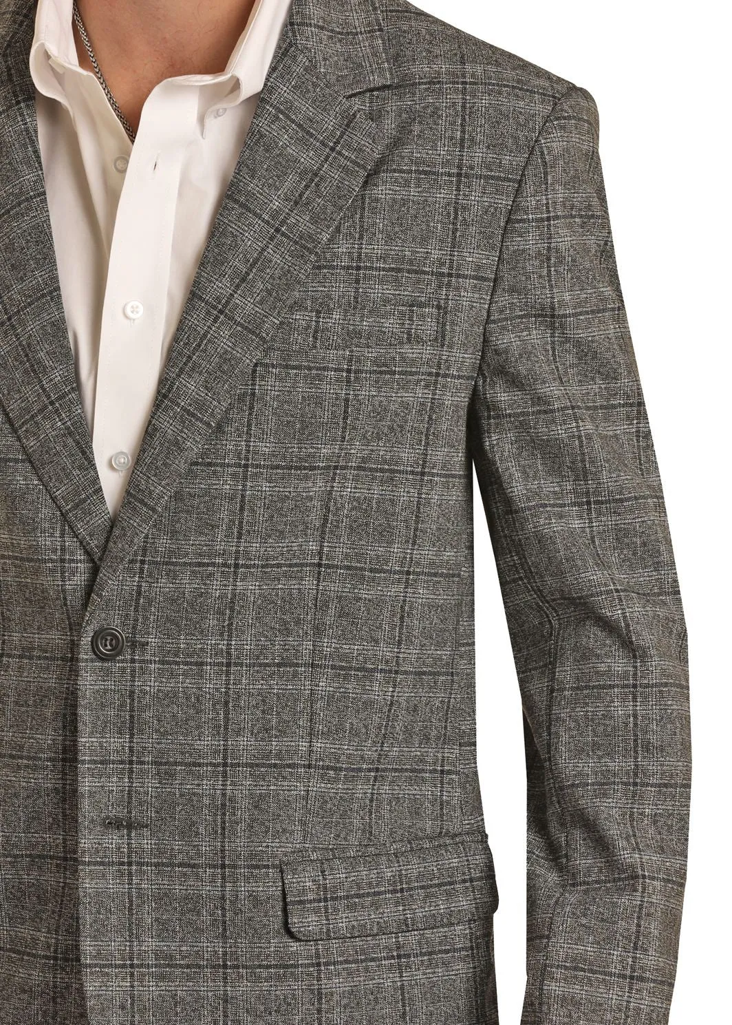 Men's Rock & Roll Charcoal Plaid Sport Coat