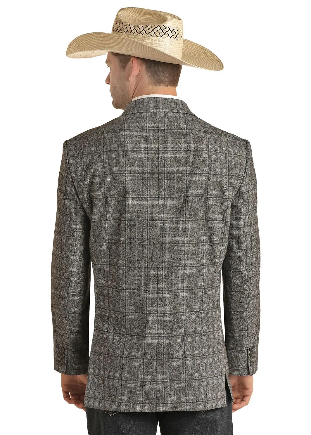 Men's Rock & Roll Charcoal Plaid Sport Coat