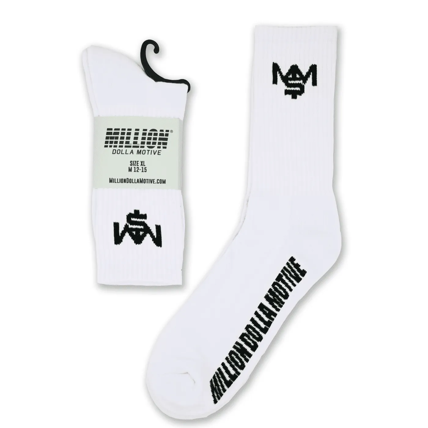 M$M - White Crew Socks (2 Pairs)