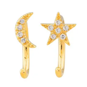 Moon & Star Ear Jacket Threaders