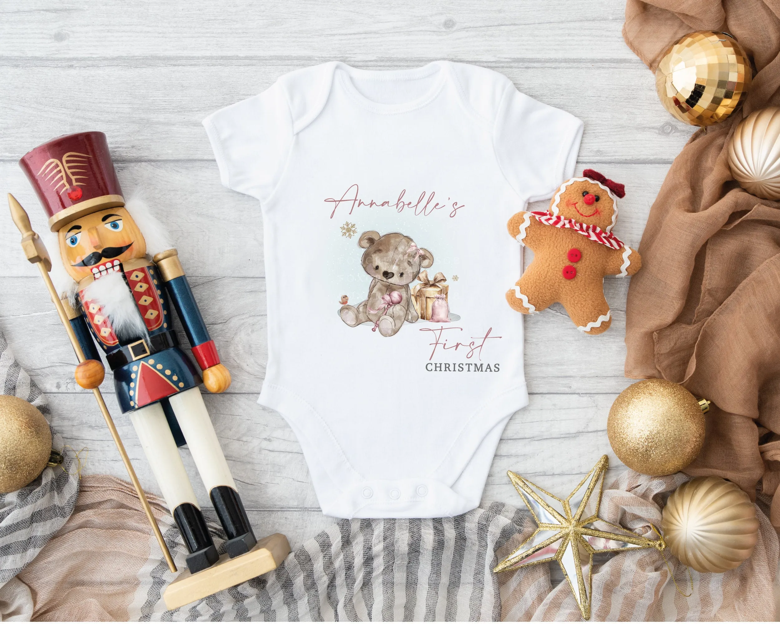 My First Christmas Vest, Baby's First Christmas Baby Grow, First Christmas Gift, Baby Boy, Baby Girl Designs