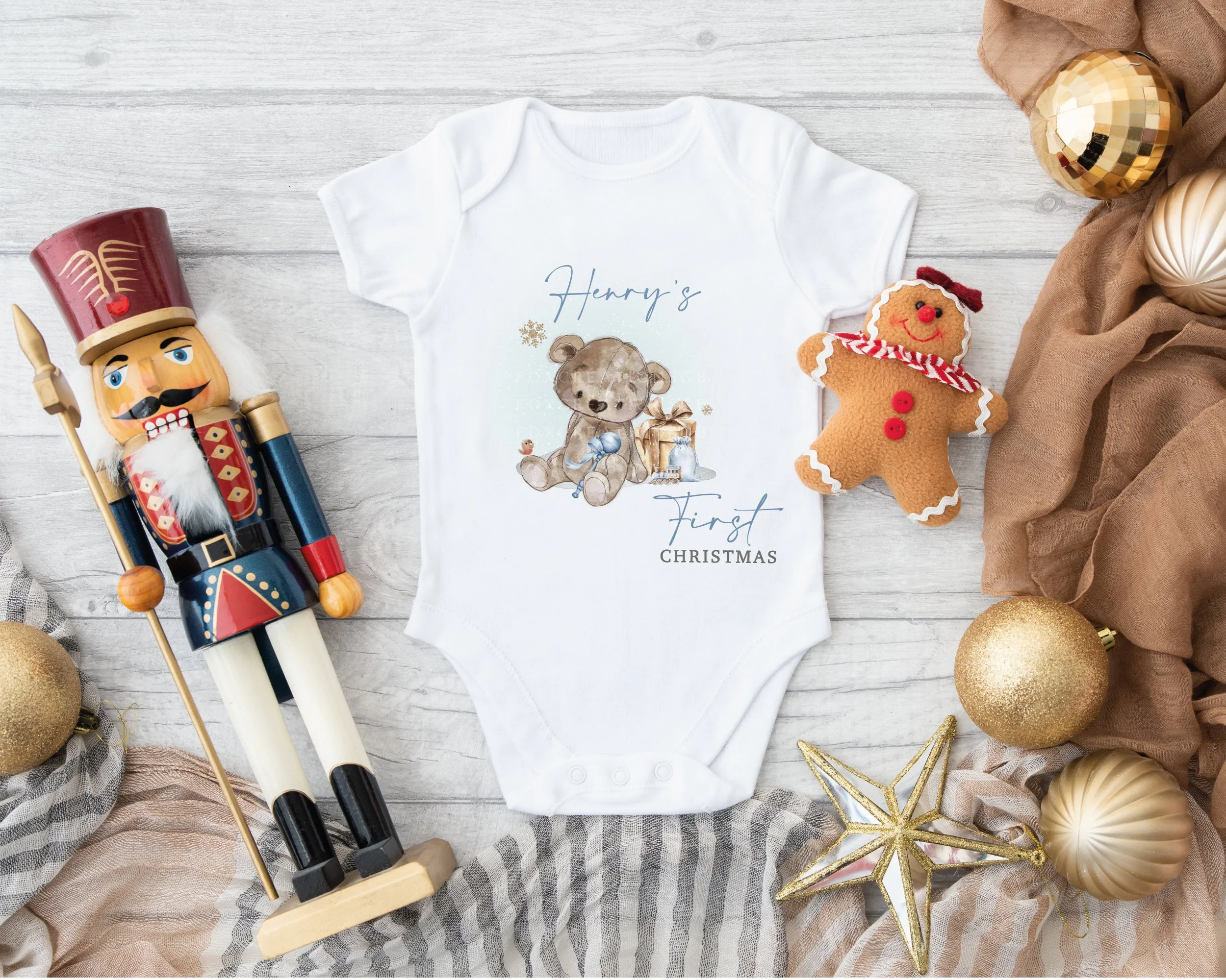 My First Christmas Vest, Baby's First Christmas Baby Grow, First Christmas Gift, Baby Boy, Baby Girl Designs