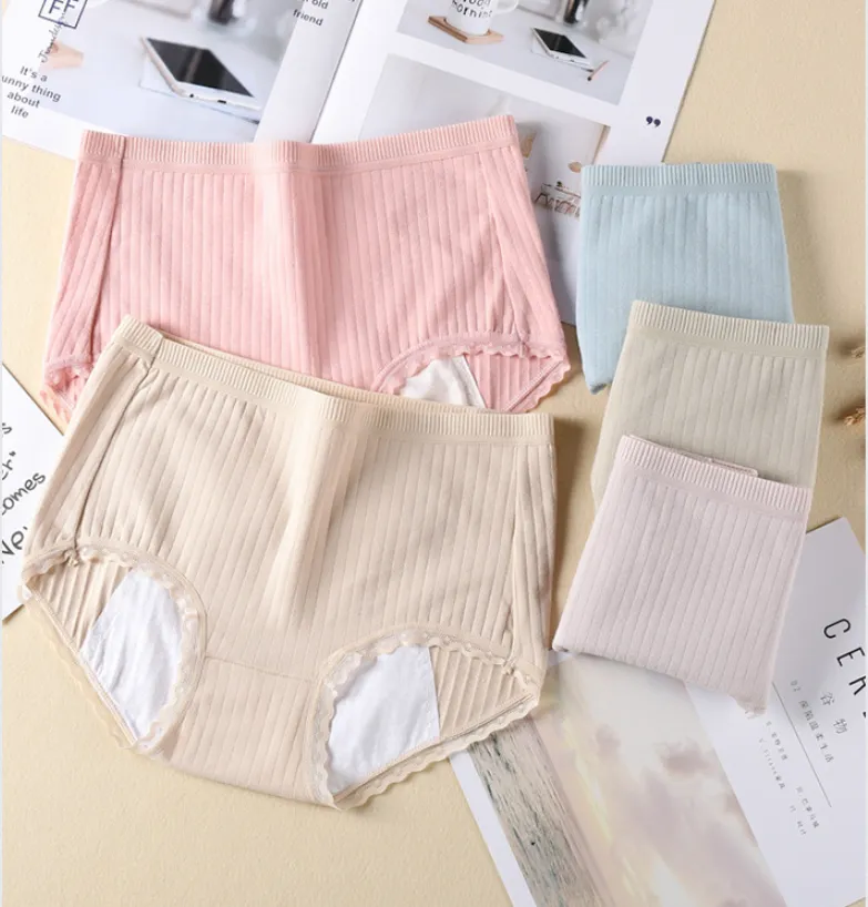 new underwear comes in a large size medium waist cotton menstruating period anti-leakage waterproof and antibacterial women's underwear