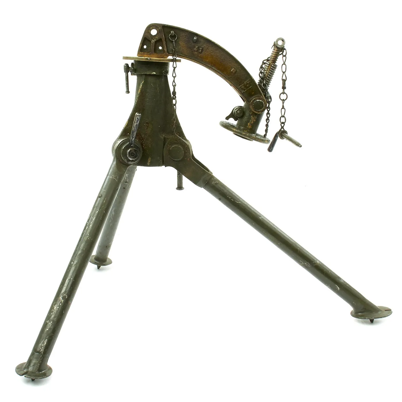 Original British WWI Fluted Jacket Vickers Display Machine Gun with Tripod and Accessories