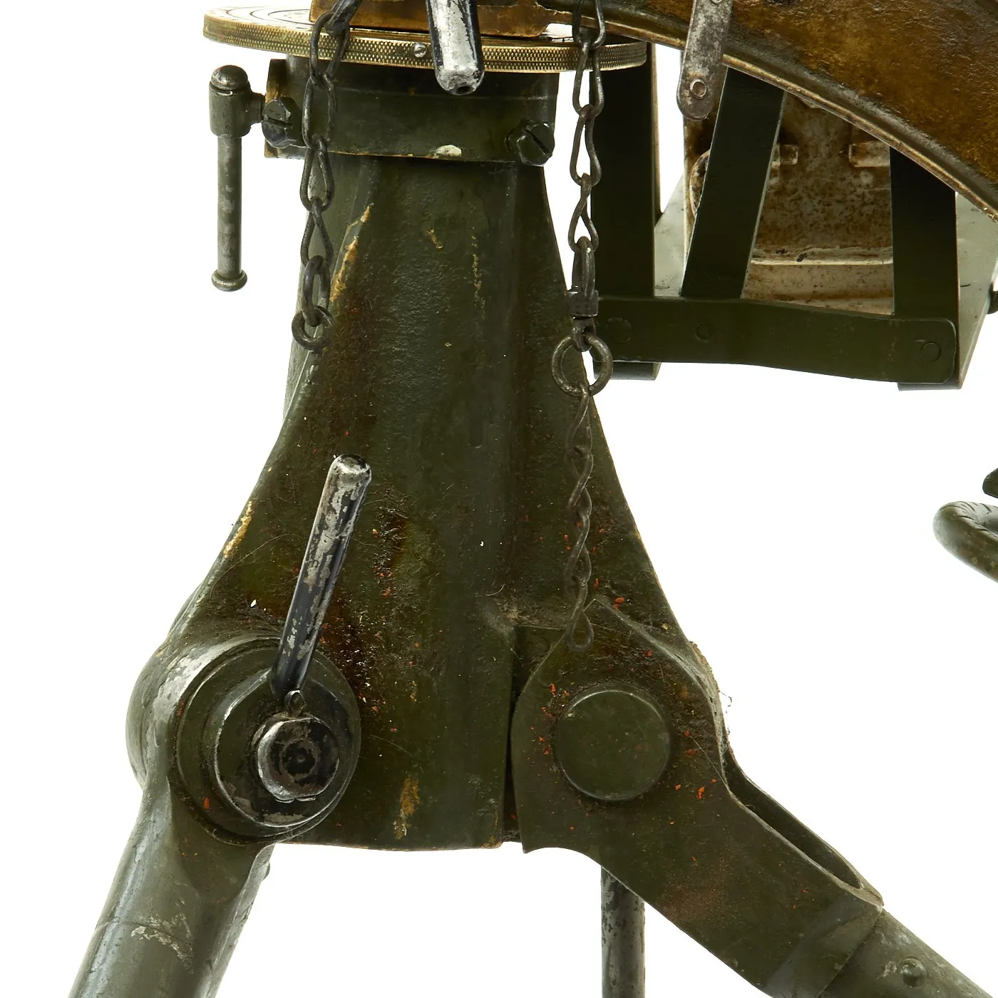 Original British WWI Fluted Jacket Vickers Display Machine Gun with Tripod and Accessories