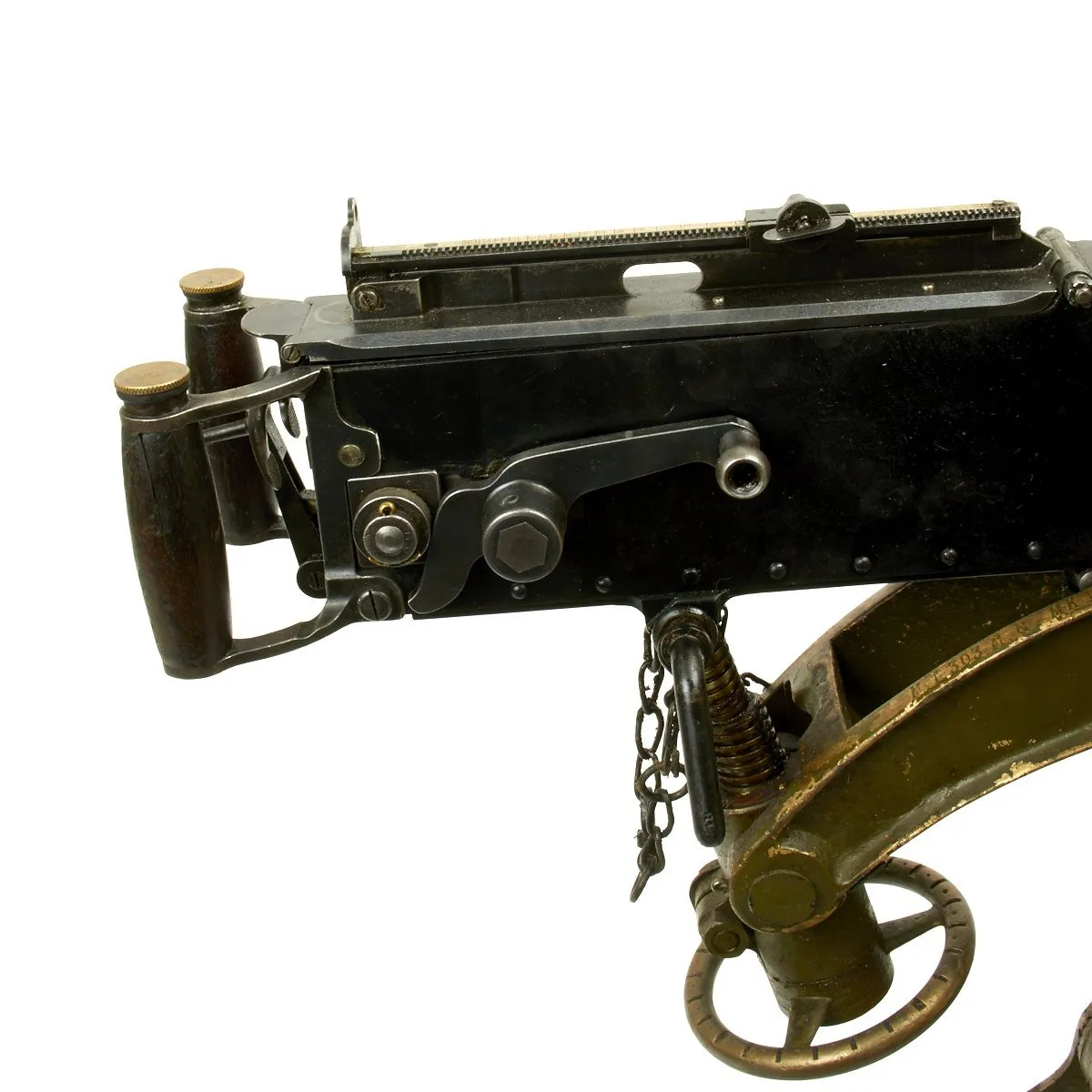 Original British WWI Fluted Vickers Display Machine Gun with Tripod and Accessories