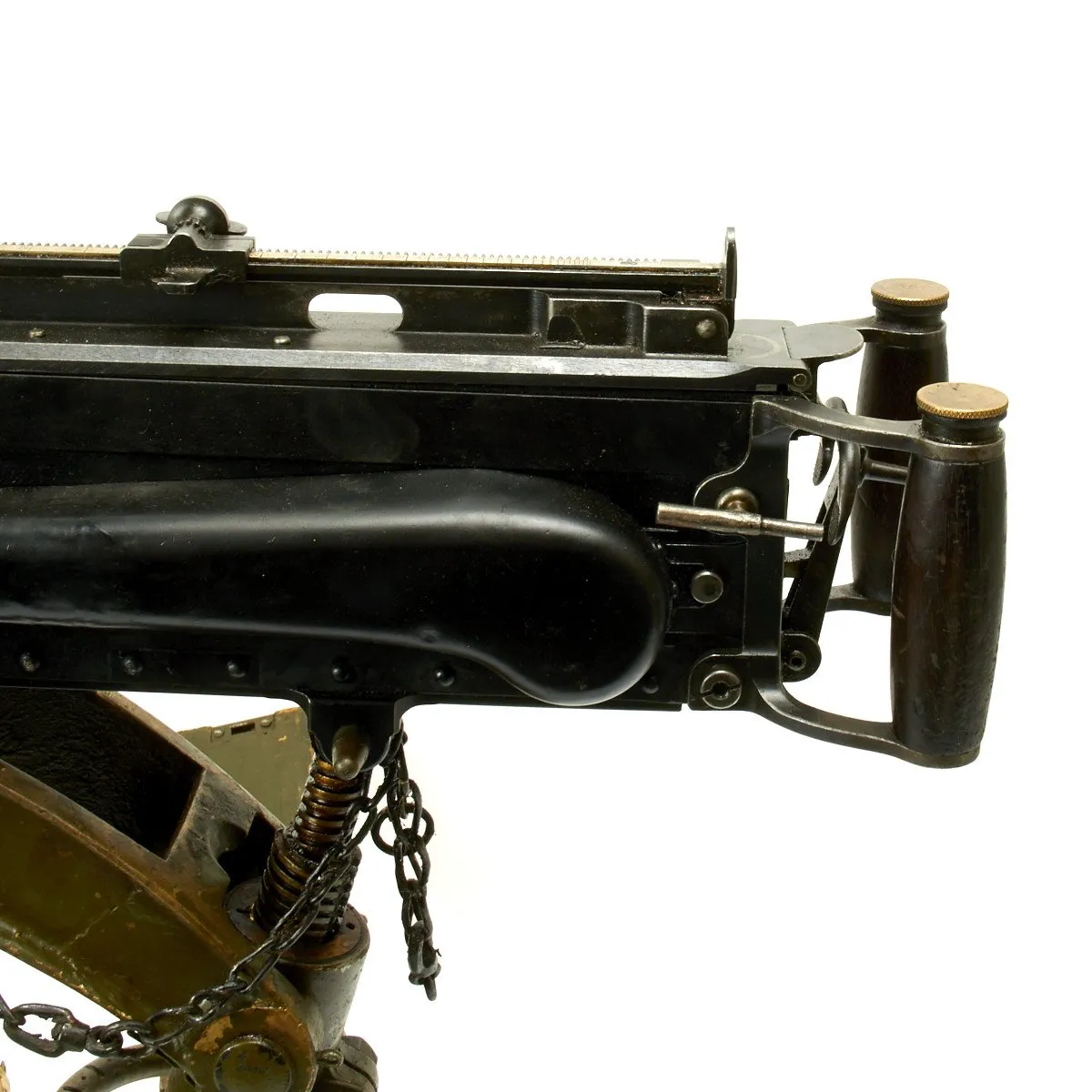 Original British WWI Fluted Vickers Display Machine Gun with Tripod and Accessories