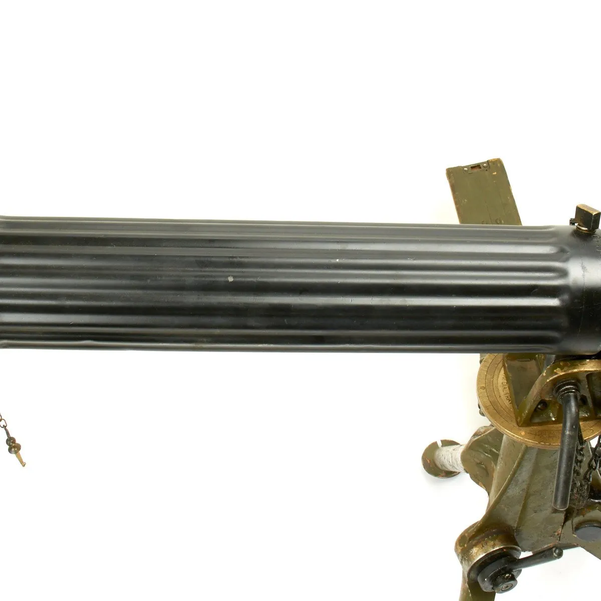 Original British WWI Fluted Vickers Display Machine Gun with Tripod and Accessories