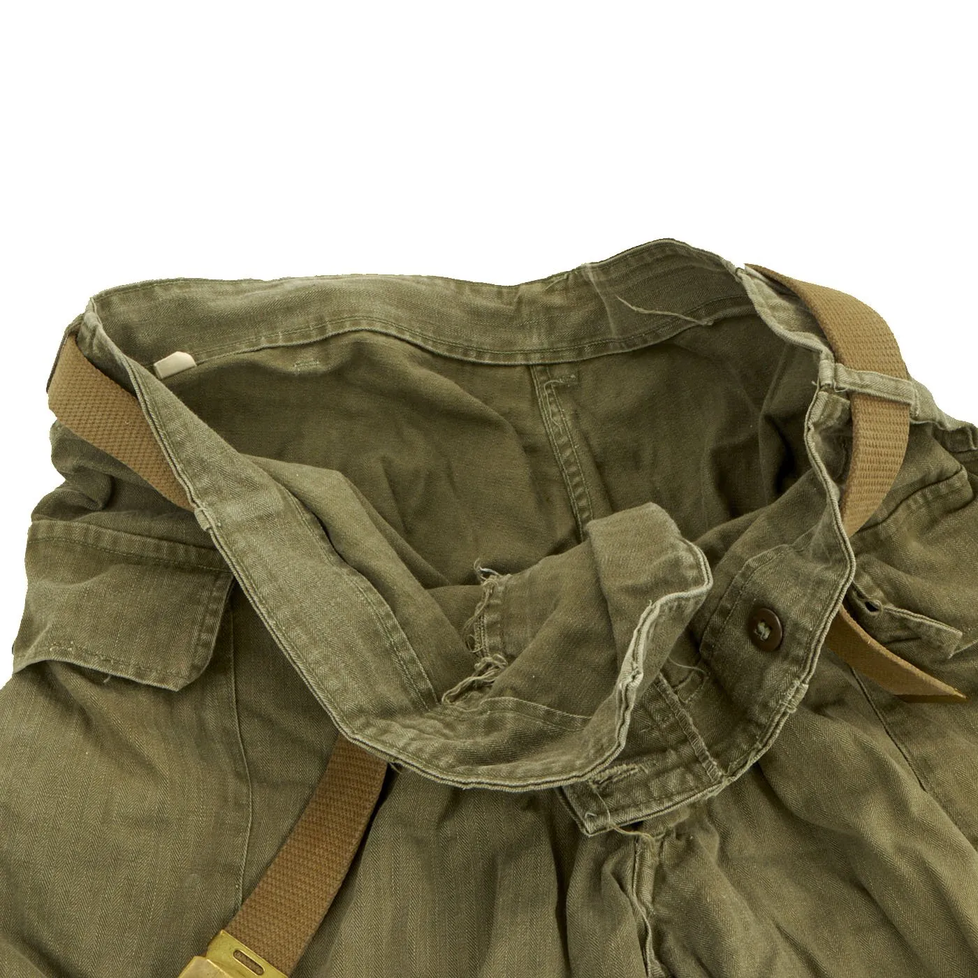 Original U.S. Korean War 5th Armored Division HBT Uniform and M38 Tanker Helmet by Spalding