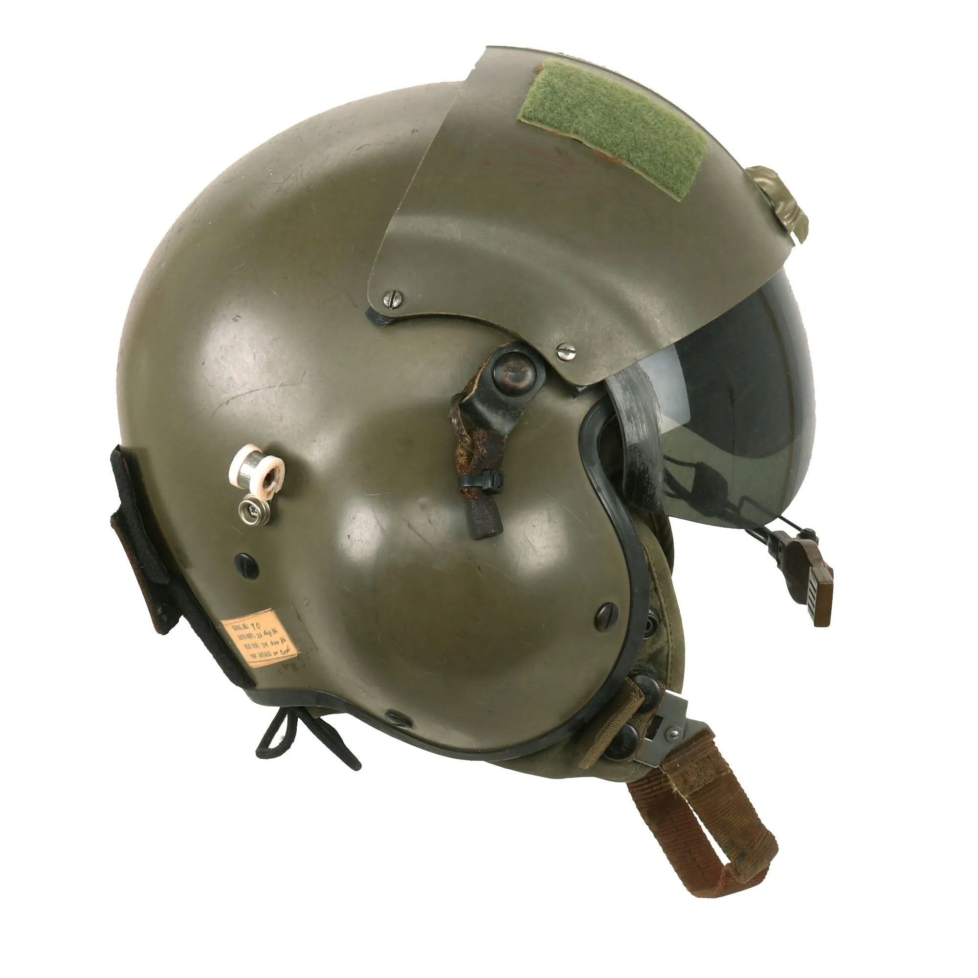 Original U.S. Vietnam War Era Named Gentex SPH-4 Helmet Helicopter Pilot With Nylon Helmet Bag and Size 11 Flight Gloves