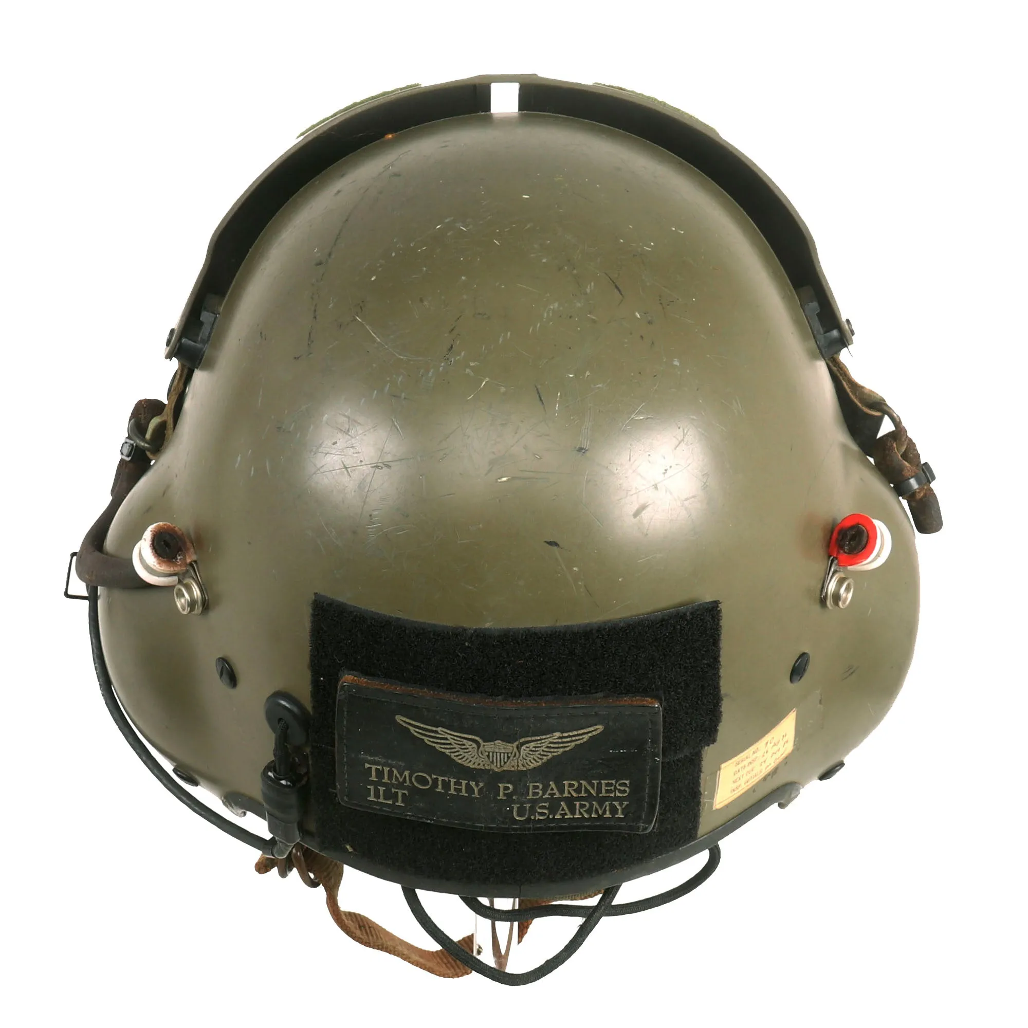 Original U.S. Vietnam War Era Named Gentex SPH-4 Helmet Helicopter Pilot With Nylon Helmet Bag and Size 11 Flight Gloves