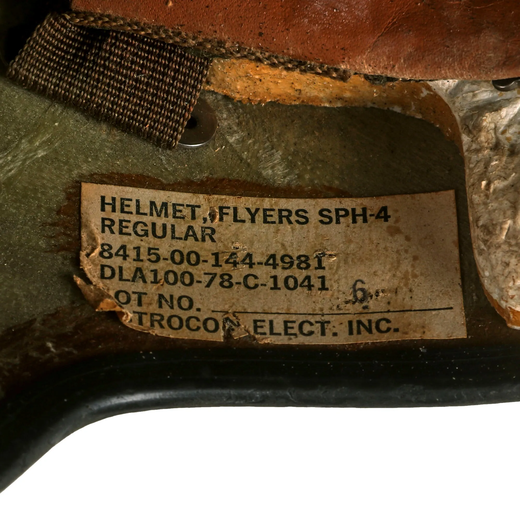 Original U.S. Vietnam War Era Named Gentex SPH-4 Helmet Helicopter Pilot With Nylon Helmet Bag and Size 11 Flight Gloves