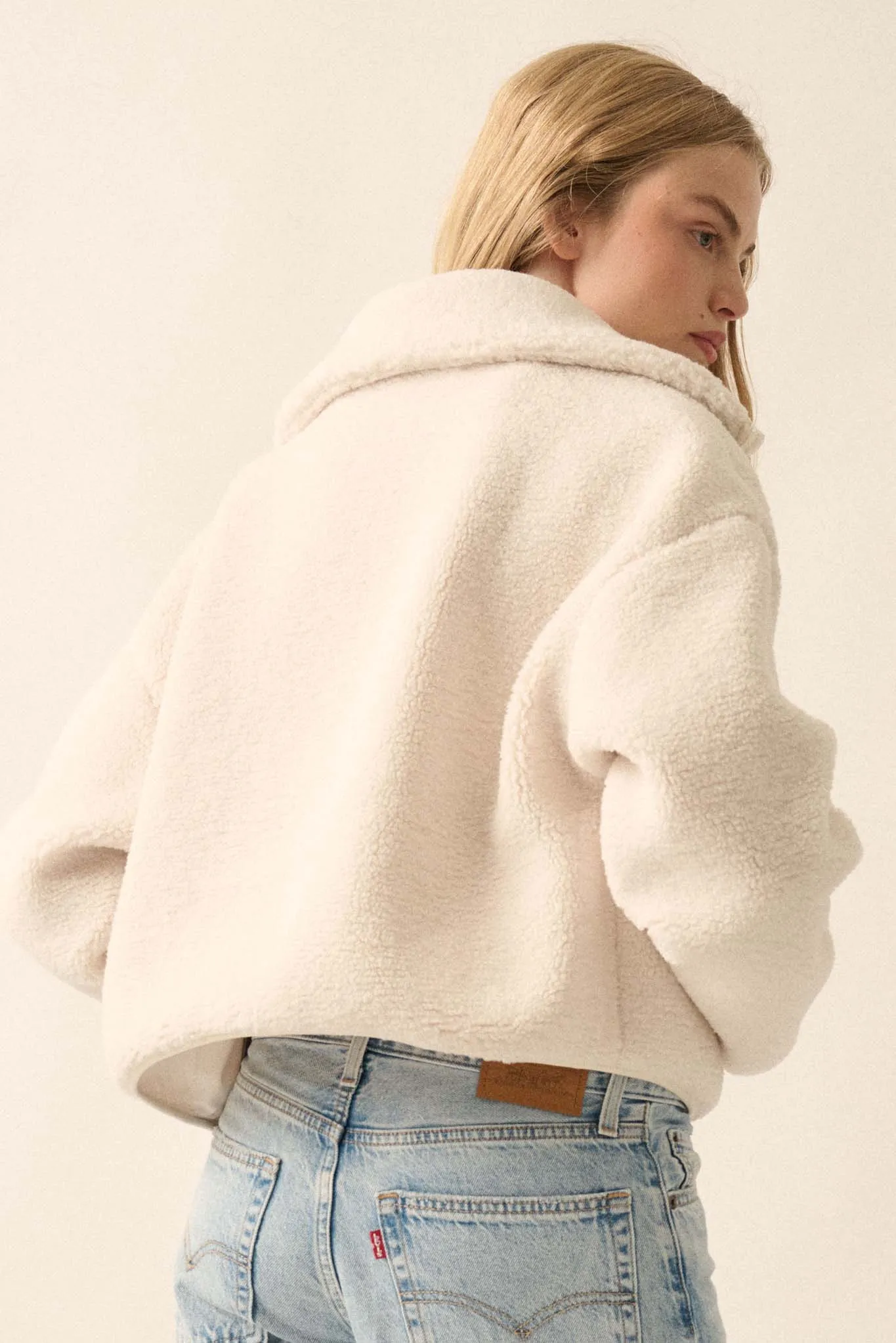 Out on a Lamb Sherpa Fleece Zip-Up Jacket