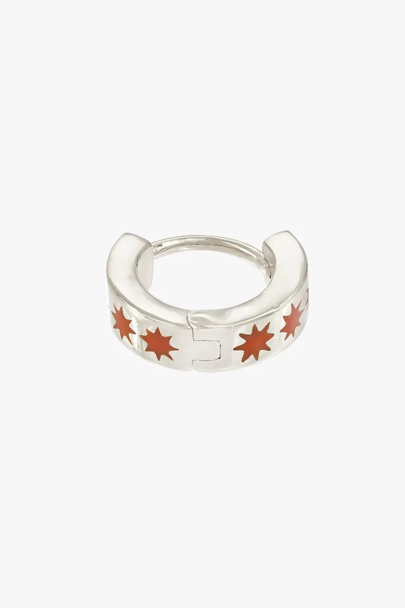 Papaya star huggie silver