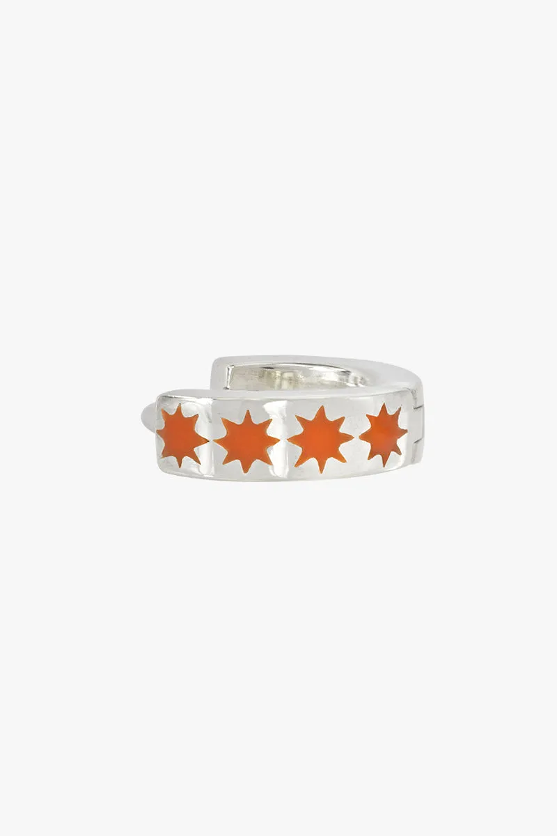 Papaya star huggie silver