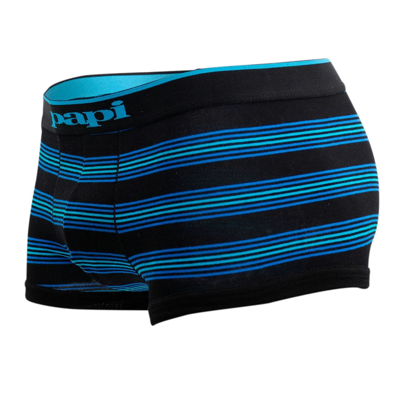 Papi 980503-969 3PK Cotton Stretch Brazilian Yarndye Band Stripe Color Turquoise-Black