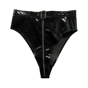 Patent Lambskin Zip Panty