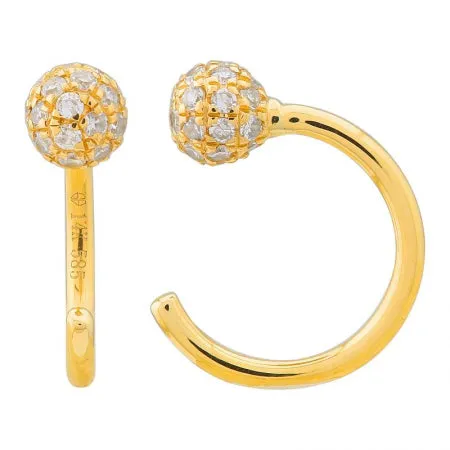 Pave Ball Ear Jacket Threaders