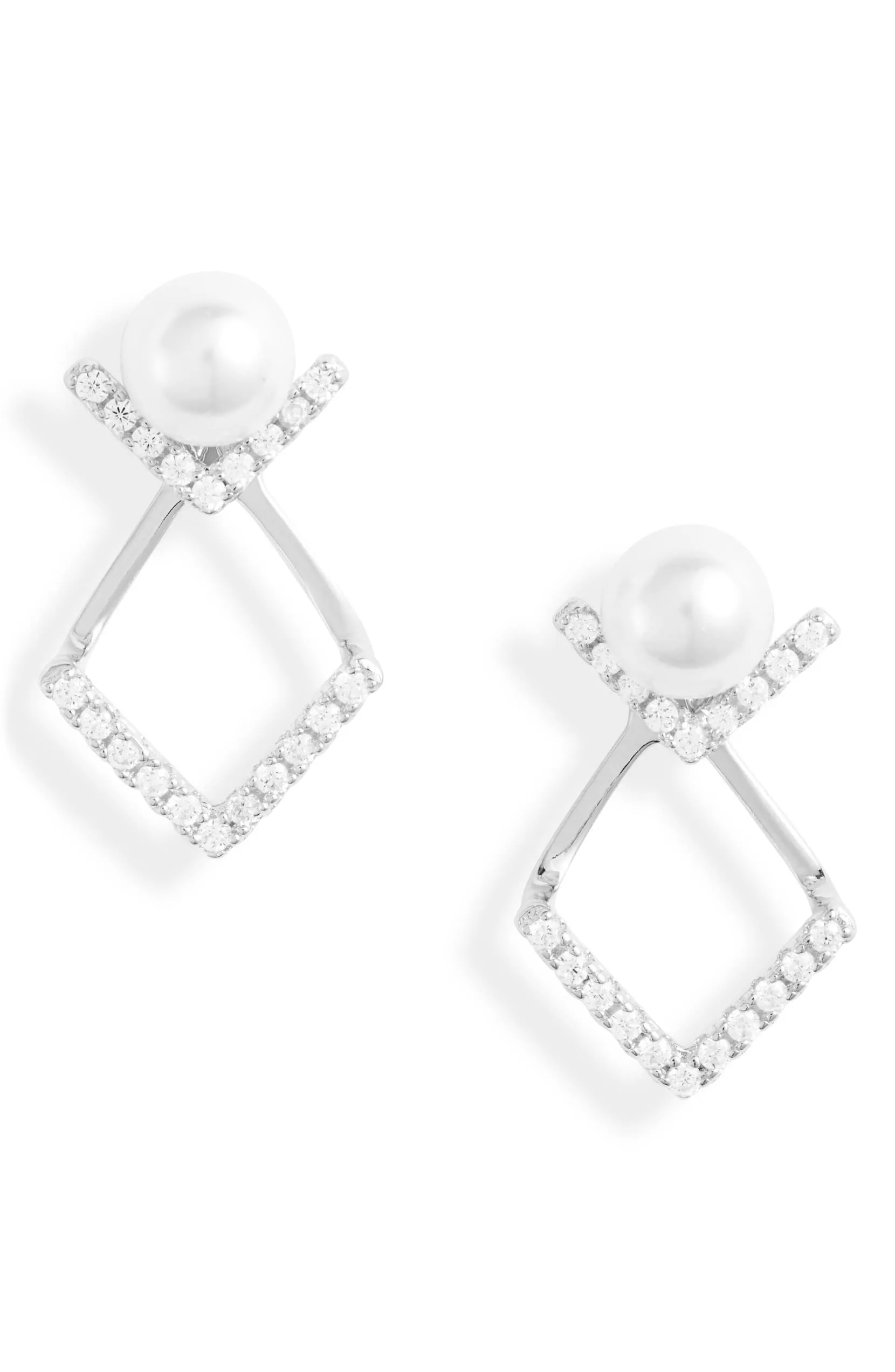 Pearl V Jacket Stud Earrings | More Colors Available